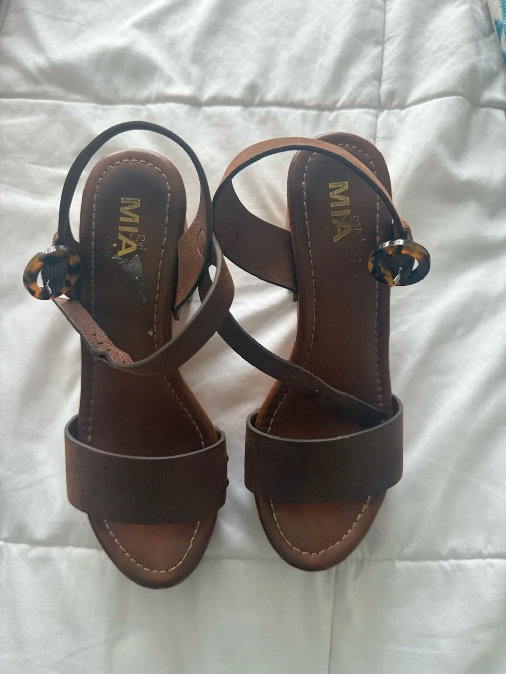 Women’s Brown Platform Block Heel Sandals